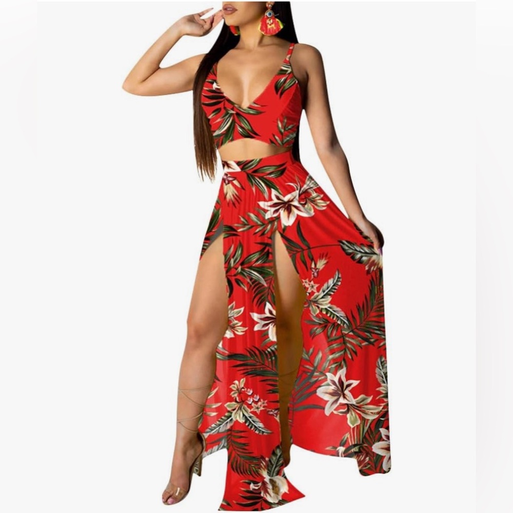 Women’s cami crop top and maxi skirt